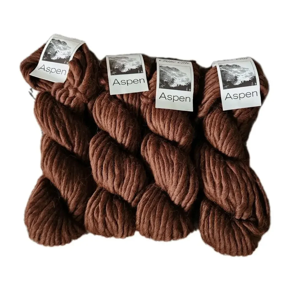 Classic Elite Aspen Yarn Lot 4 Skeins Super Bulky Alpaca Wool Brown Knit Crochet